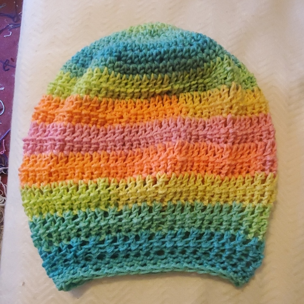 Handmade neon bright slouchy hat